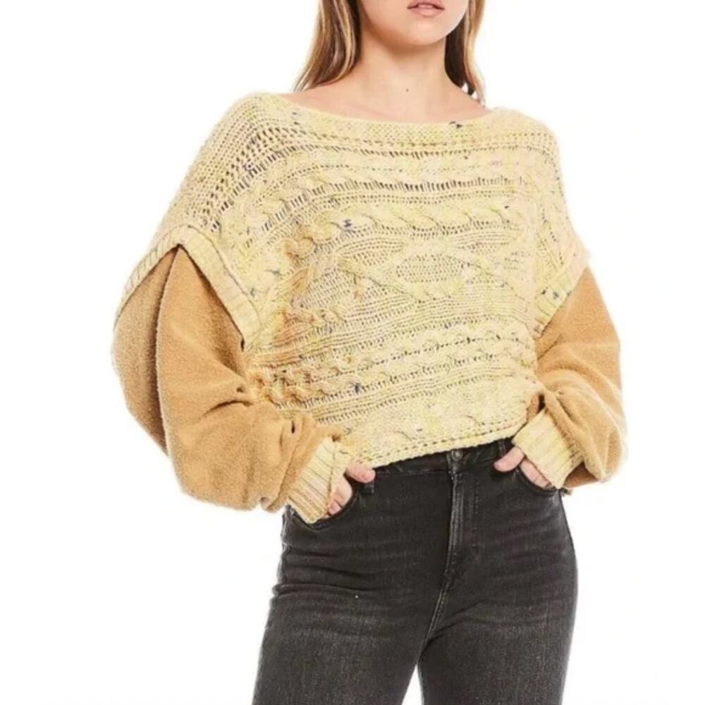 Free People Honey Cable Pullover Large